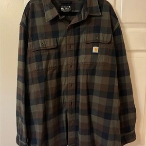 Carhartt Loose Fit Plaid Shirt - Brown and Blue